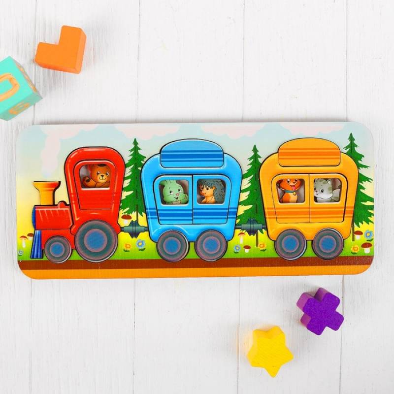 Развивающая доска «Весёлый паровозик», 28 деталей