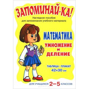 Математика. 2-5 класс. Умножение и деление. Плакат