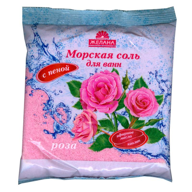 Морская соль для ванн с пеной 'Роза'. 500 г Морская соль для ванн с пеной 'Роза'. 500 г