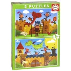 Пазлы 'Драконы и рыцари'