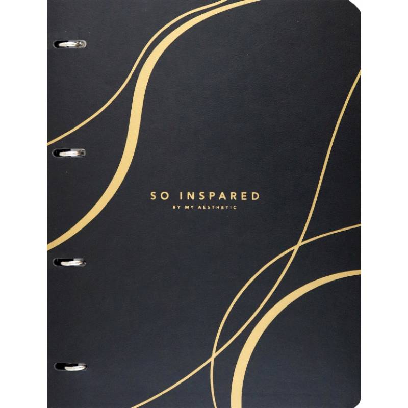 Тетрадь 120 листов, А4, кольцевой механизм, Lines, черный, N 4603