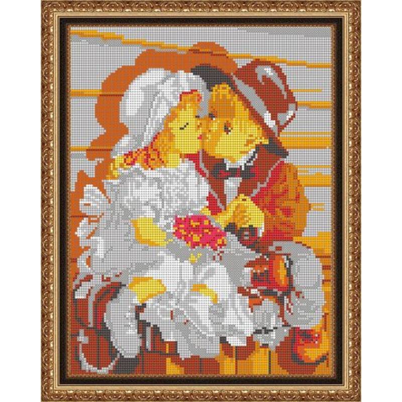 «Светлица» набор для вышивания бисером №535П «Первый поцелуй» бисер Чехия 24x30 см