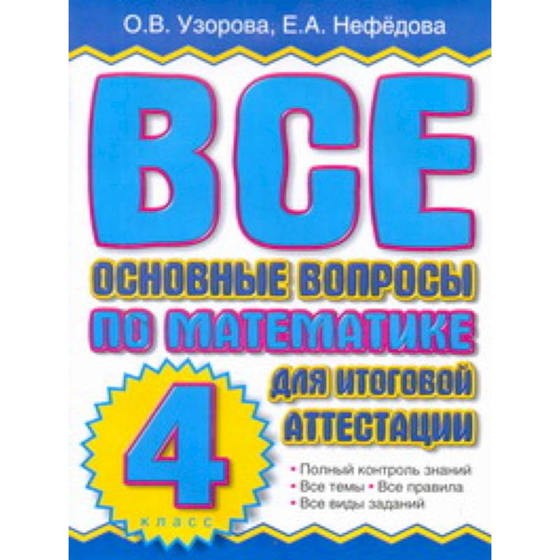 Все основные вопросы по математике для итоговой аттестации. 4 класс