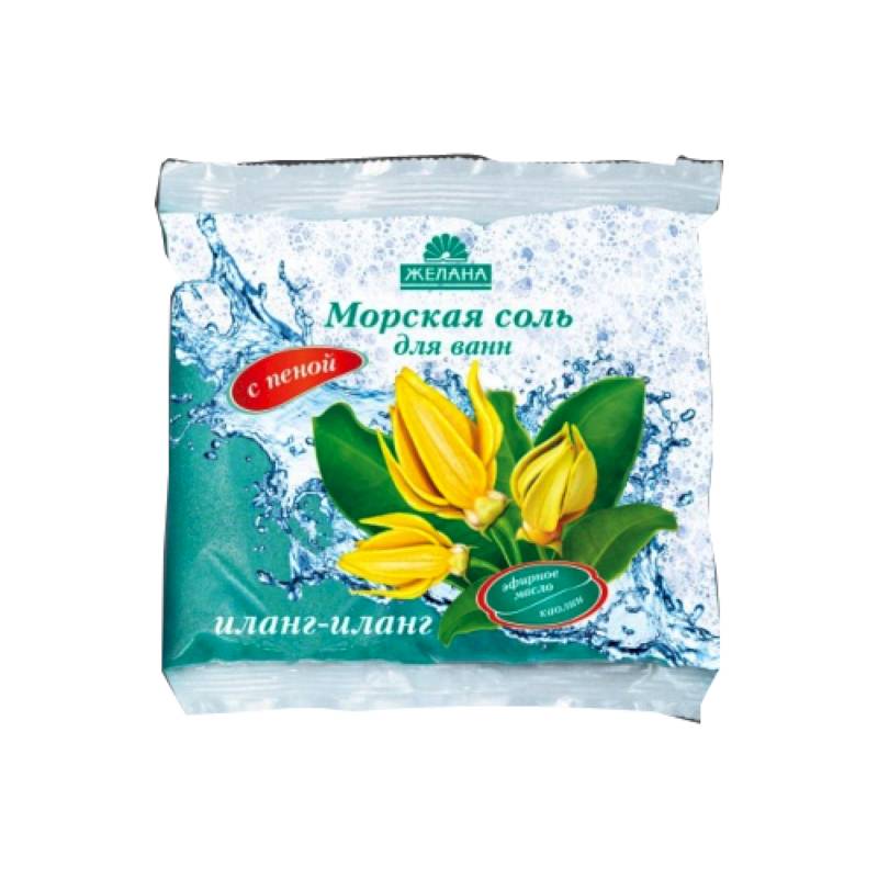 Морская соль для ванн с пеной и каолином 'Иланг Иланг'. 500 гр Морская соль для ванн с пеной и каолином 'Иланг Иланг'. 500 гр