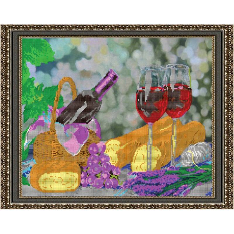 «Светлица» набор для вышивания бисером №368 «Натюрморт с вином» бисер Чехия 39x31см