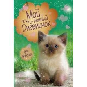 Мой личный дневничок. Котик на зеленой обложке