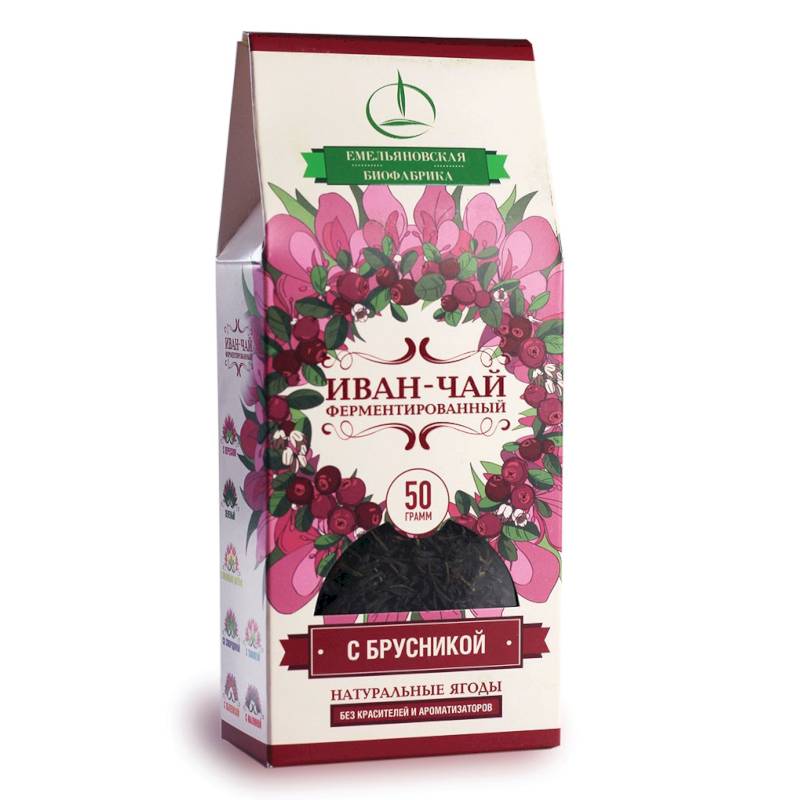 Иван-чай ферментированный с брусникой, 50 г