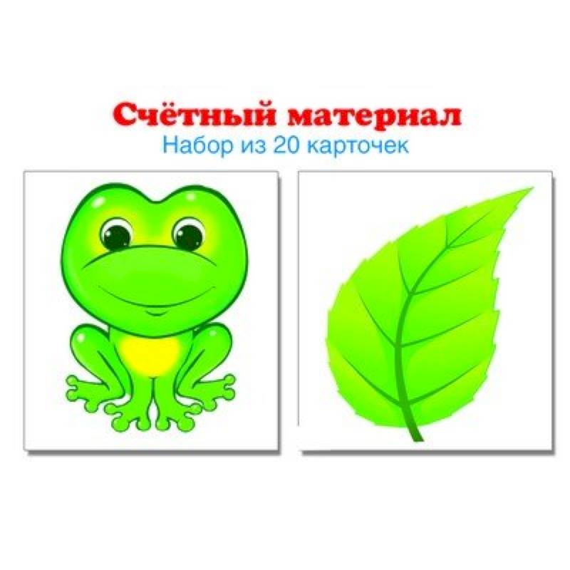 Счетный материал (набор из 20 карт)  Лягушки, листик