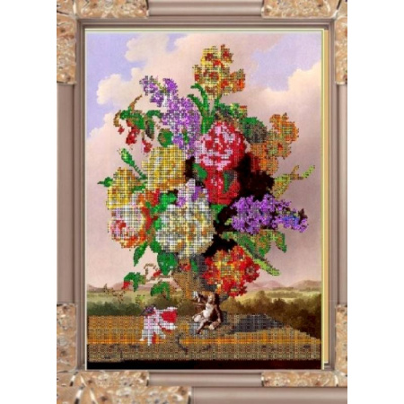 Набор для вышивания бисером К-331 24х30  'Садовые цветы'