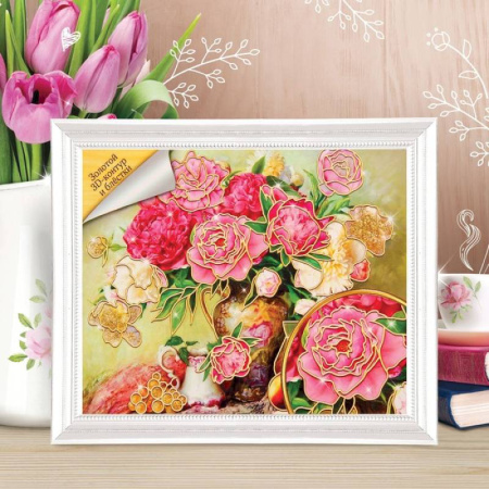 Роспись по номерам без подрамника 'Букет', с контуром, 30x40 см