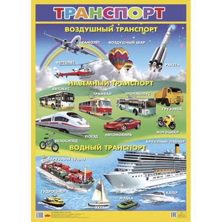 Развитие общих способностей, книга Плакат. Транспорт, - ОБУЧАЮЩИЕ КАРТОЧКИ И ПЛАКАТЫ купить по низкой цене