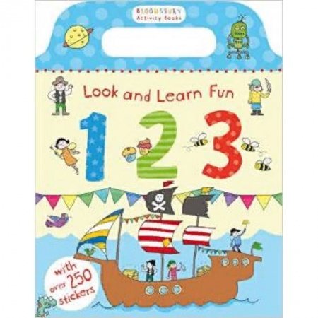 Чтение на английском языке, книга Look and Learn Fun 123. Sticker Book купить по низкой цене