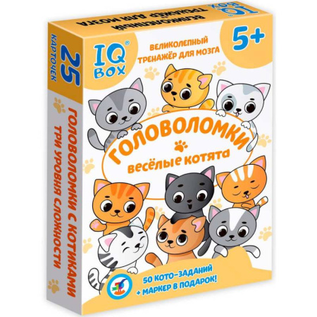 Кроссворды, головоломки, комиксы, книга 4518. IQ Box. Головоломки. Весёлые котята купить по низкой цене