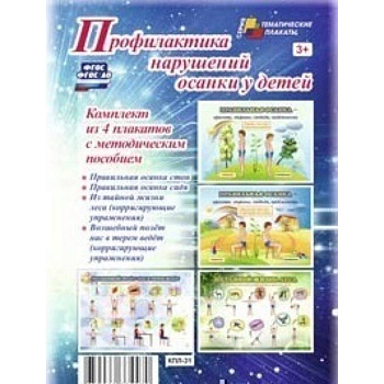 Комплект плакатов.Профилактика нарушений осанки у детей