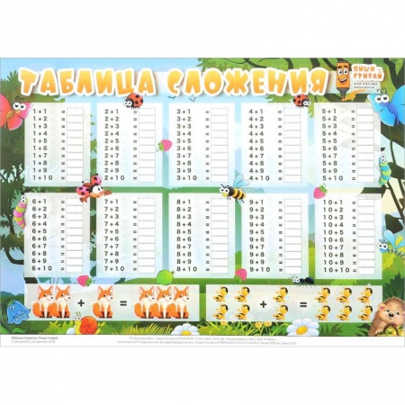 Демонстрационные материалы, книга Таблица сложения купить по низкой цене