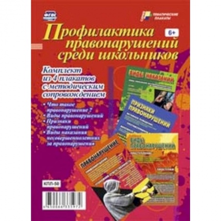 Книги, книга Профилактика правонарушений среди школьников. Комплект из 4 плакатов с методическим сопровождением купить по низкой цене