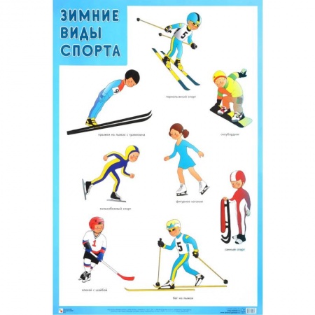 Книги для дошкольников (4-6 лет), книга Зимние виды спорта. Плакат купить по низкой цене