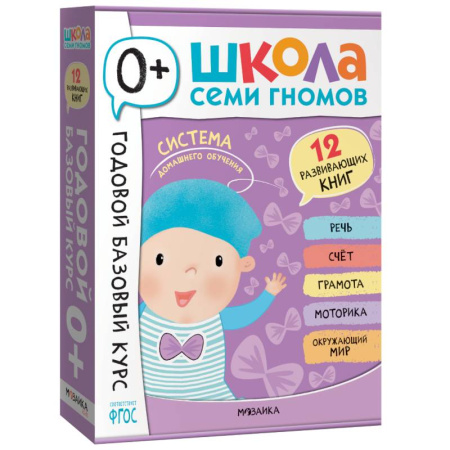 Знакомство с миром, развитие малыша, книга Годовой базовый курс.0+ (комплект 12 кн.+развив.материалы в коробе) купить по низкой цене