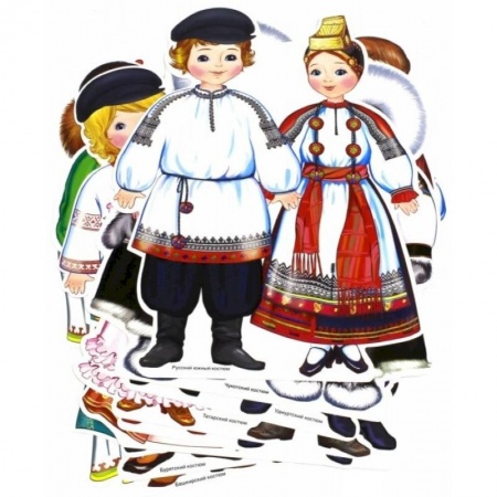 Другое, книга Комплект вырубных мини-плакатов 'Костюмы народов России' купить по низкой цене