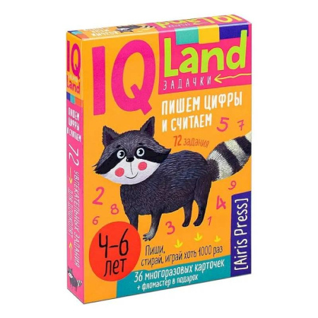 Обучение счету. Математика, книга IQ Многоразовые карточки с маркером. Пишем цифры и считаем (комплект с маркером) купить по низкой цене