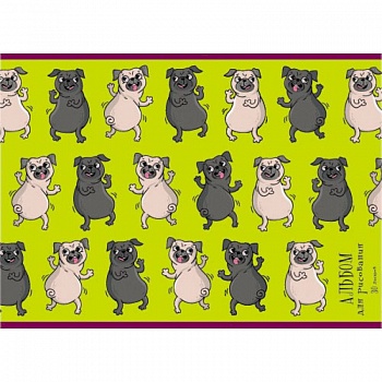 Альбом для рисования 30 листов 'Веселые мопсы'