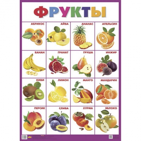 Окружающий мир, книга Фрукты. Плакат купить по низкой цене