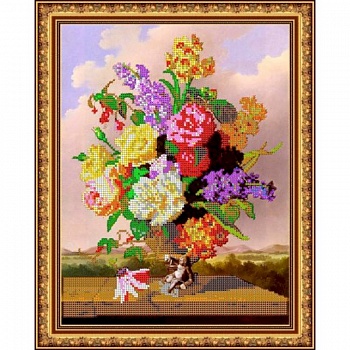«Светлица» набор для вышивания бисером №281 «Поэзия цветов» бисер Чехия 25x30,9 см