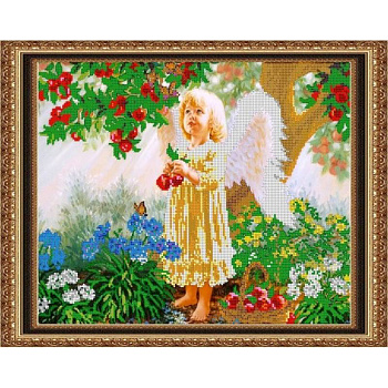 «Светлица» набор для вышивания бисером №381 «Ангелочек» бисер Чехия 38x30см