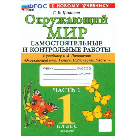 Окружающий мир, книга Окружающий мир. 1 класс. Самостоятельные и контрольные работы к учебнику А. А. Плешакова. Часть 1 купить по низкой цене