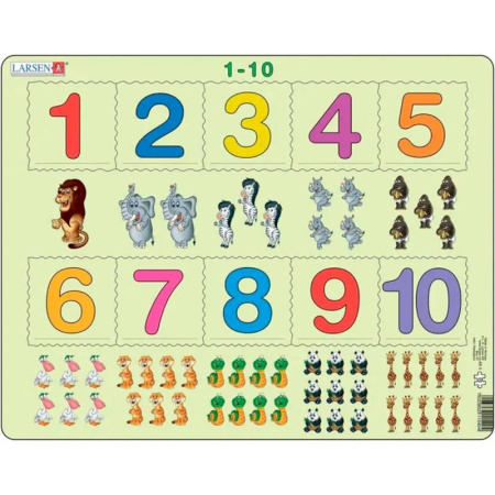 Обучение счету. Математика, книга Пазлы на подложке. Счёт от 1 до 10 купить по низкой цене