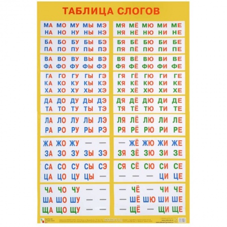 Книги, книга Таблица слогов купить по низкой цене