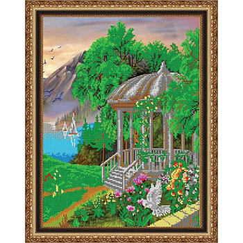 «Светлица» набор для вышивания бисером №372 «Беседка» бисер Чехия 30x38см
