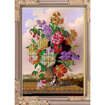 Набор для вышивания бисером К-331 24х30  'Садовые цветы'