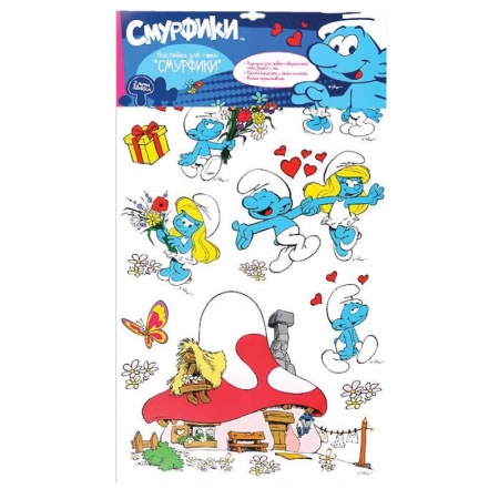 Книги, книга Наклейки для стен.Двойная. Смурфики купить по низкой цене
