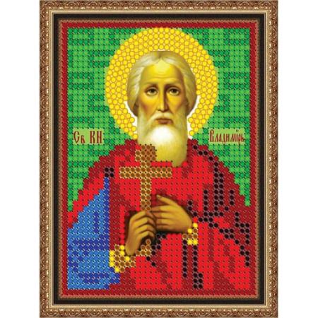 «Светлица» набор для вышивания бисером 8750ЛМ «Св. Владимир» бисер Чехия 7,5x10см