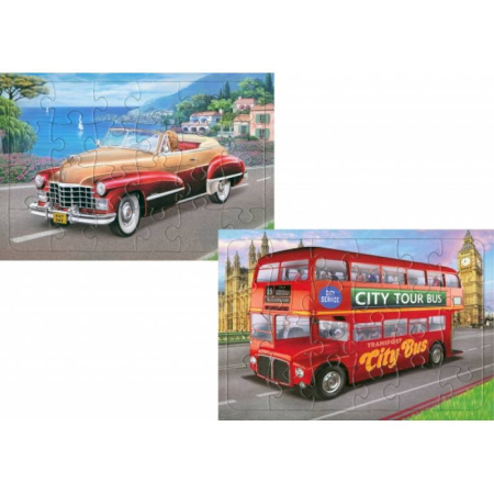 Книги-пазлы, книга Комплект пазлов Автобус, Кабриолет купить по низкой цене