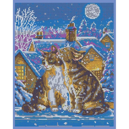 'Зимняя любовь' 24x30см набор для вышивания чешским бисером 'Вышивочка' ВЛ-220П