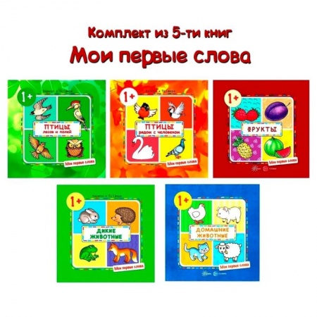 Знакомство с миром, развитие малыша, книга Мои первые слова. Комплект из 5-ти книг купить по низкой цене