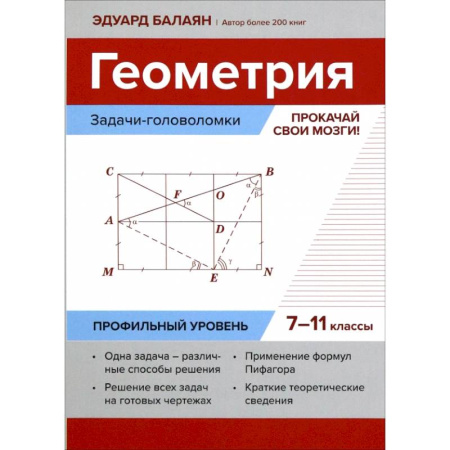 Математика. Алгебра. Геометрия, книга Геометрия. Прокачай свои мозги! 7-11 классы. Задачи-головоломки. Профильный уровень купить по низкой цене