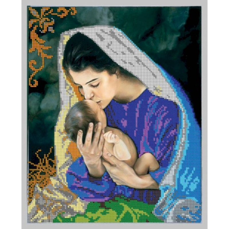 ВЛ-056 'Материнство' 24x30см набор на атласе для вышивания чешским бисером 'Вышивочка' в коробке