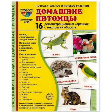 Другое, книга Демонстрационные картинки. Домашние питомцы: 16 демонстрационных картинок с текстом купить по низкой цене