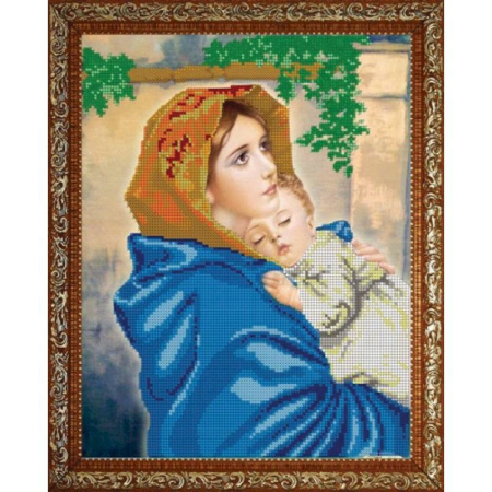 'Странствующая Мадонна' 24x30см набор на атласе для вышивания чешским бисером 'Вышивочка' в коробке